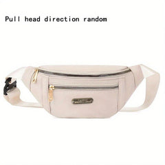 Casual Nylon Waist Bag Double Zipper Crossbody Bag Women's Fanny Pack