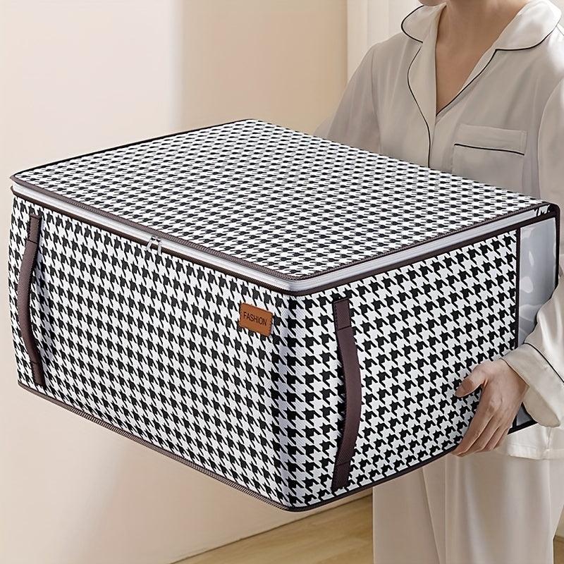 Houndstooth Clothes Storage Bag Sorting Box