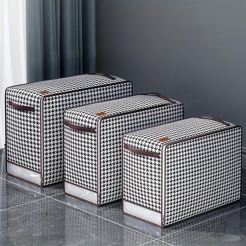Houndstooth Clothes Storage Bag Sorting Box