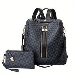 2pcs Backpack And Handbag Set Waterproof Double Shoulder Bag Crossbody Bag