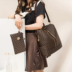 2pcs Backpack And Handbag Set Waterproof Double Shoulder Bag Crossbody Bag