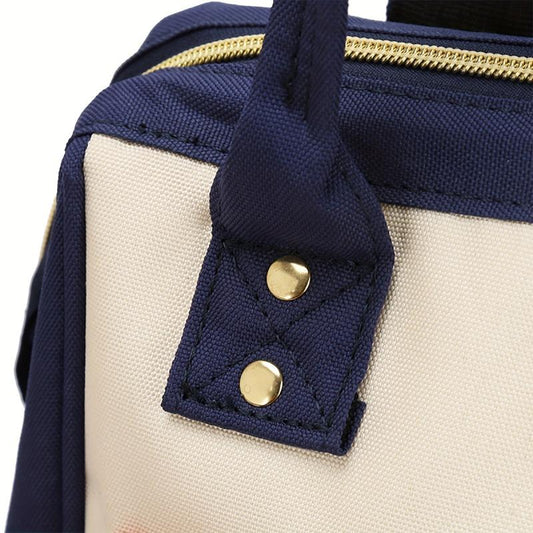 Contrast Backpack Mommy Bag Large Capacity Portable Functional Bag