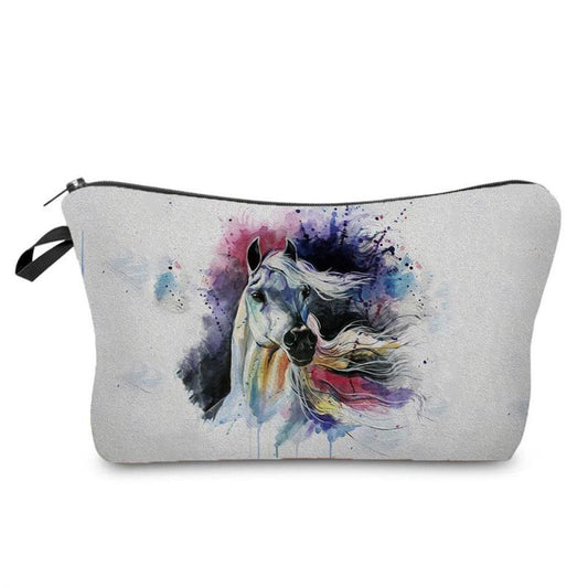 Horse Print Makeup Pouch Zipper Cosmetic Bag