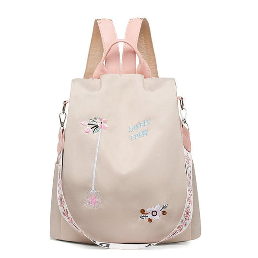3D Embroidery Backpack For Women Splashproof Outdoor Travel Bag