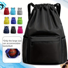 Large Capacity Drawstring Backpack Dry Wet Separation Basketball Football Bag