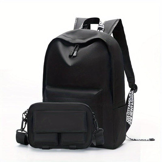 Men's Large Capacity Backpack & Crossbody Bag Set