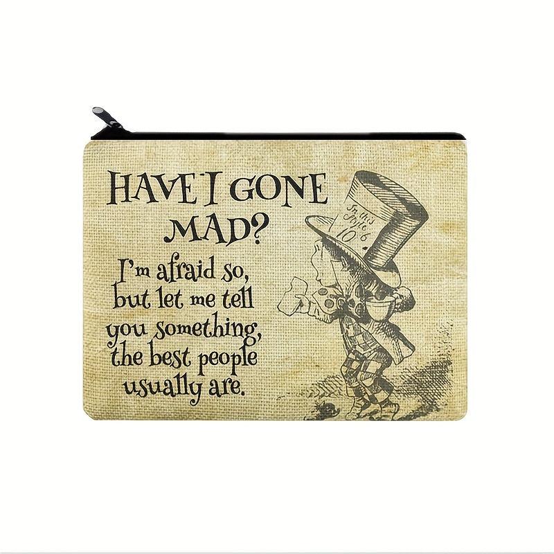Mad Hatters Carry All Pouch Canvas Zipper Coin Purse