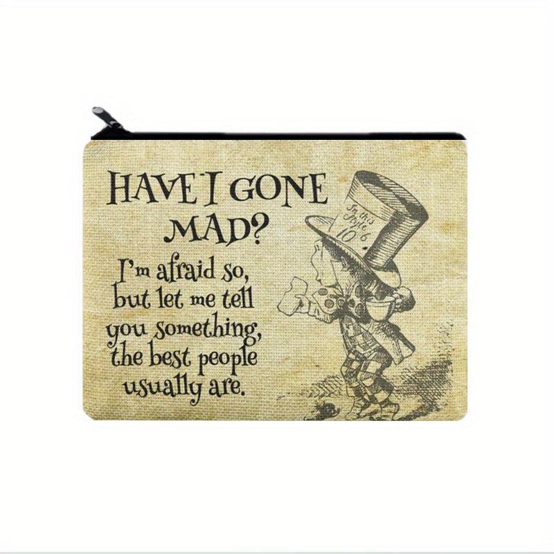 Mad Hatters Carry All Pouch Canvas Zipper Coin Purse