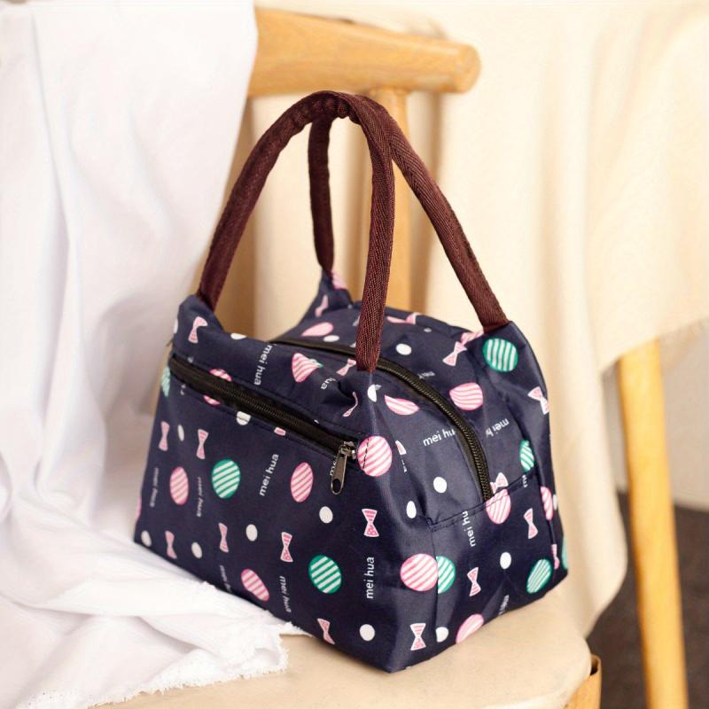 Classic Vintage Pattern Handbag Zipper Versatile Lunch Bag