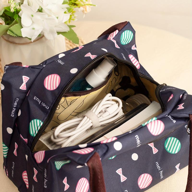 Classic Vintage Pattern Handbag Zipper Versatile Lunch Bag