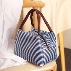 Classic Vintage Pattern Handbag Zipper Versatile Lunch Bag