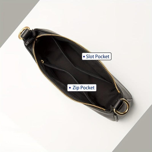 Metal Chain Underarm Bag PU Leather Crossbody Bag Purse
