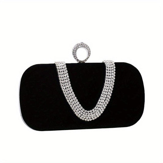 Rhinestone Decor Banquet Clutch Dinner Bag