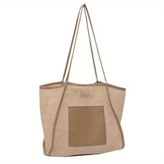 Boho Woven Straw Tote Bag Large Shoulder Handbag