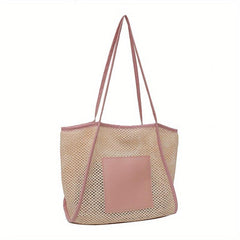 Boho Woven Straw Tote Bag Large Shoulder Handbag