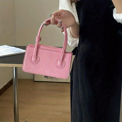 Pink Mini Square Handbag Top Handle Small Purse