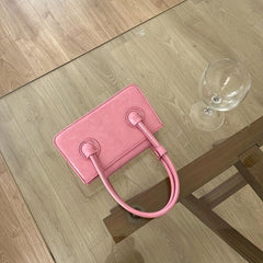 Pink Mini Square Handbag Top Handle Small Purse