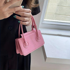 Pink Mini Square Handbag Top Handle Small Purse