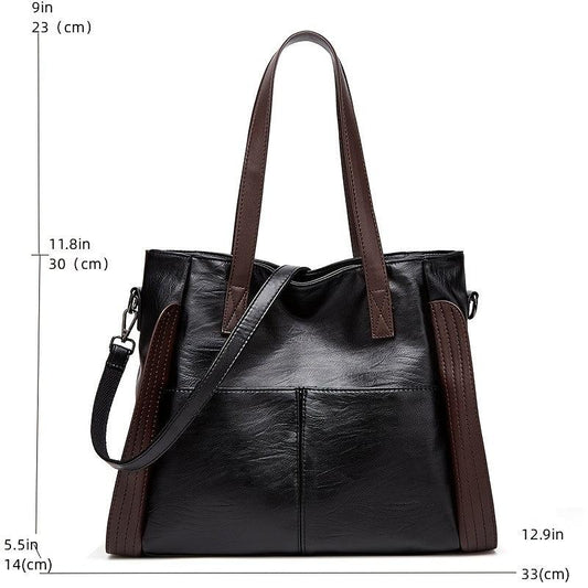 Large Capacity Faux Leather Tote Bag Shoulder Bag