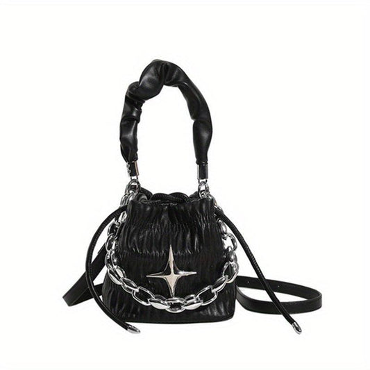 Mini Star Decor Crossbody Bag Y2K Bucket Bag