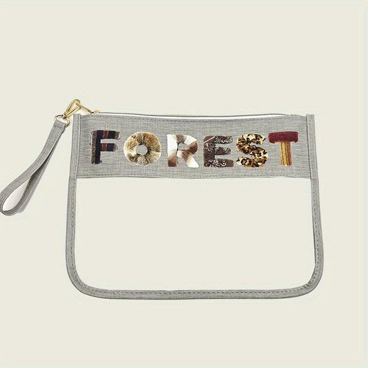 Letter Patch Embroidery Snack Pouch Waterproof Travel Beach Storage Bag