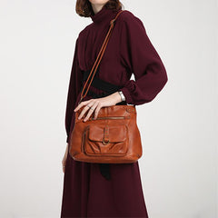 Vintage Crossbody Hobo Bag Retro PU Shoulder Satchel Women's Grunge Handbag