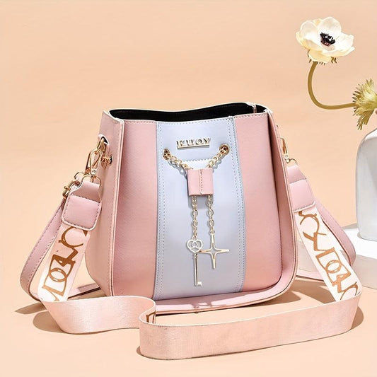 Contrast Bucket Bag Chain Decor Purse For Women Crossbody Bag