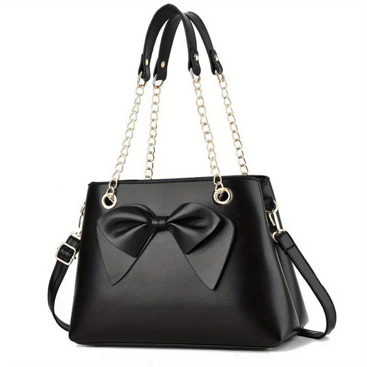 Bowknot Chain Shoulder Bag with Removable Strap