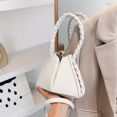 Foldable Bucket Handbag For Women Braided Handle Satchel Purse Crossbody Bag