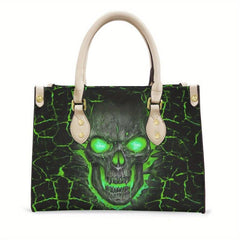 Ghost Skull Print Tote Bag Halloween Pattern Handbag Gothic Punk Style