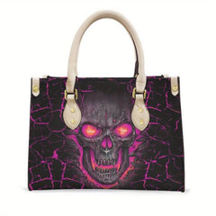 Ghost Skull Print Tote Bag Halloween Pattern Handbag Gothic Punk Style