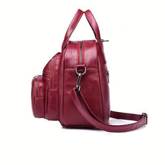 Women's Solid Backpack Zipper Storage Bag For Travel Satchel Bag