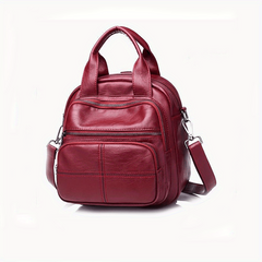 Women's Solid Backpack Zipper Storage Bag For Travel Satchel Bag