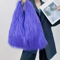 Y2K Style Plush Shoulder Bag