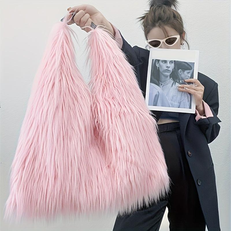 Y2K Style Plush Shoulder Bag