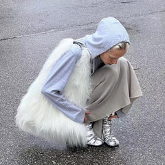 Y2K Style Plush Shoulder Bag