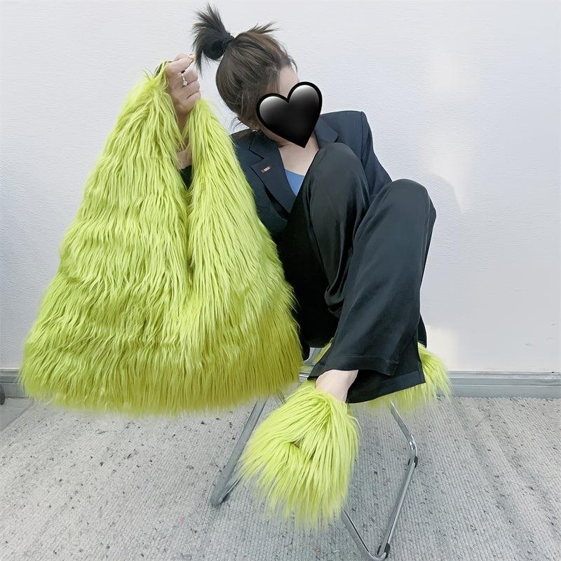 Y2K Style Plush Shoulder Bag