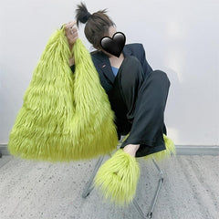 Y2K Style Plush Shoulder Bag