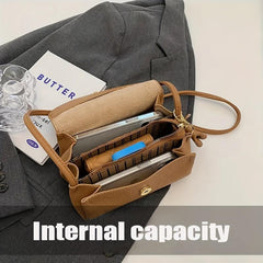 Vintage PU Crossbody Bag Retro Shoulder Bag Women's Casual Handbag & Purse
