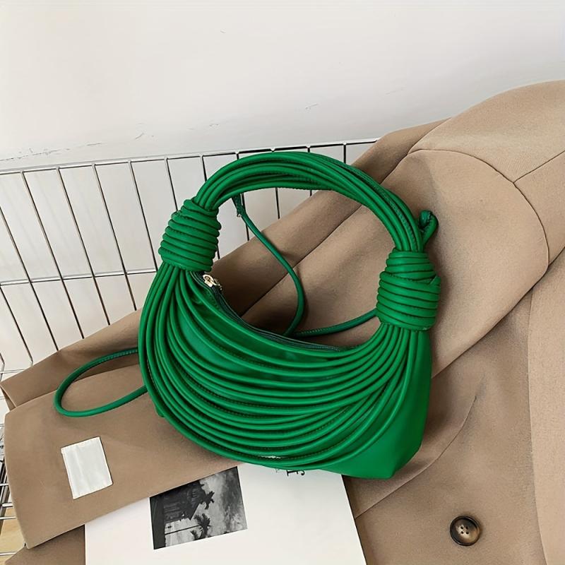 Knotted Handbag Niche Crossbody Bag Stylish Crescent Purse For Women