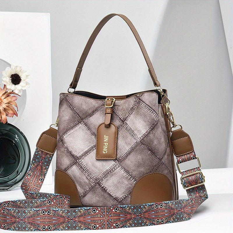 Textured PU Leather Crossbody Bag Shoulder Bag