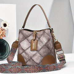 Textured PU Leather Crossbody Bag Shoulder Bag