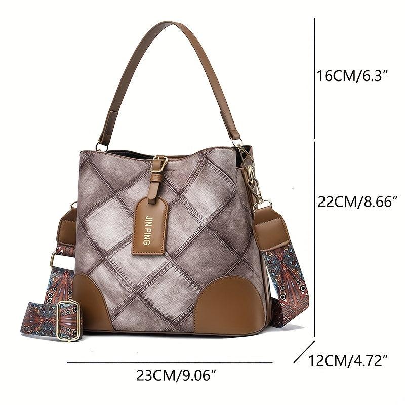 Textured PU Leather Crossbody Bag Shoulder Bag