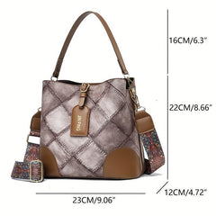 Textured PU Leather Crossbody Bag Shoulder Bag