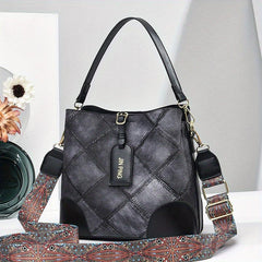 Textured PU Leather Crossbody Bag Shoulder Bag