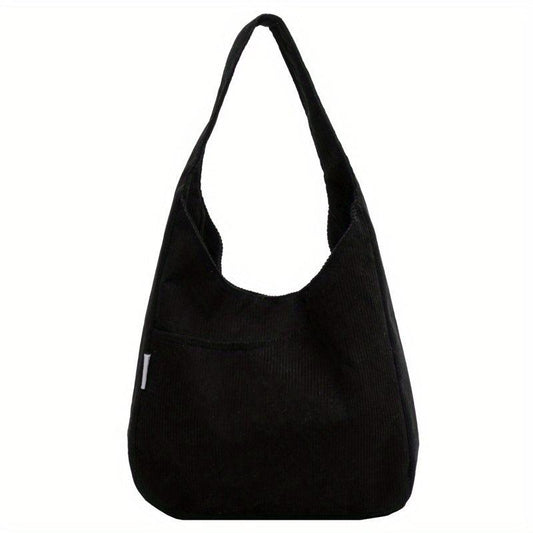 Corduroy Shoulder Bag Large Capacity Tote Bag Casual Hobo Bag