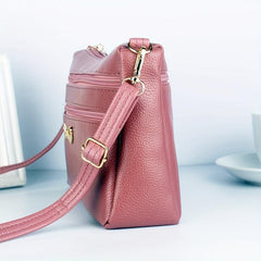 Solid Shoulder Bag Zipper Crossbody Bag Bowknot Decor