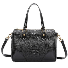 Crocodile Embossed Boston Bag Shoulder Crossbody All Match