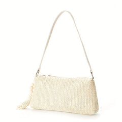 Straw Woven Beach Bag Boho Style Shoulder Purse