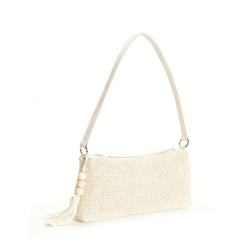 Straw Woven Beach Bag Boho Style Shoulder Purse